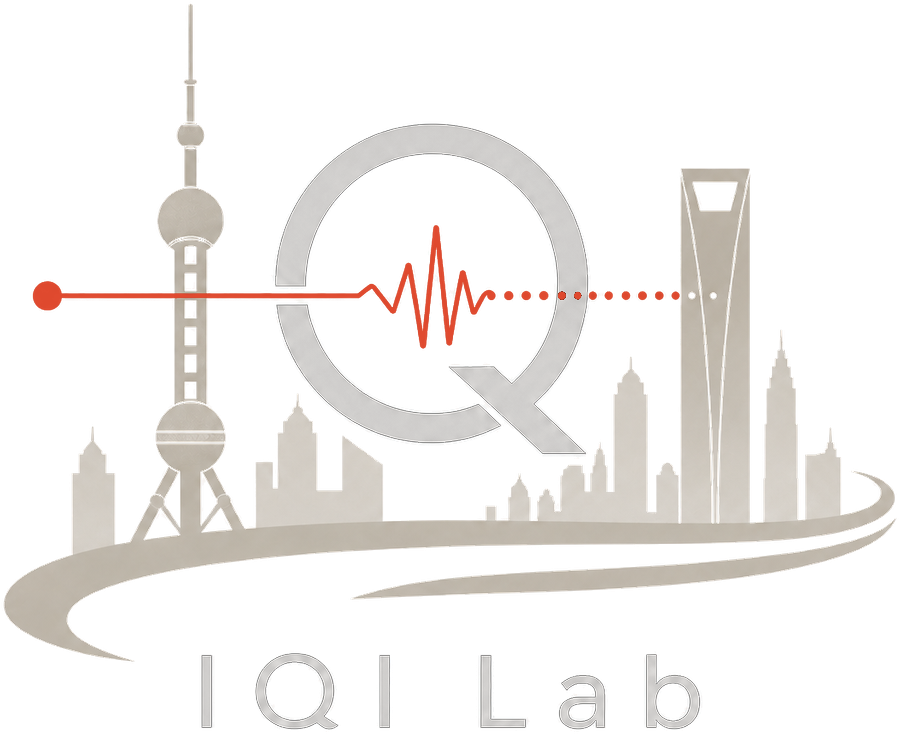 IQI Lab logo: a laser pulse crossing the letter Q over the Shanghai skyline, returning as discrete photon counts.